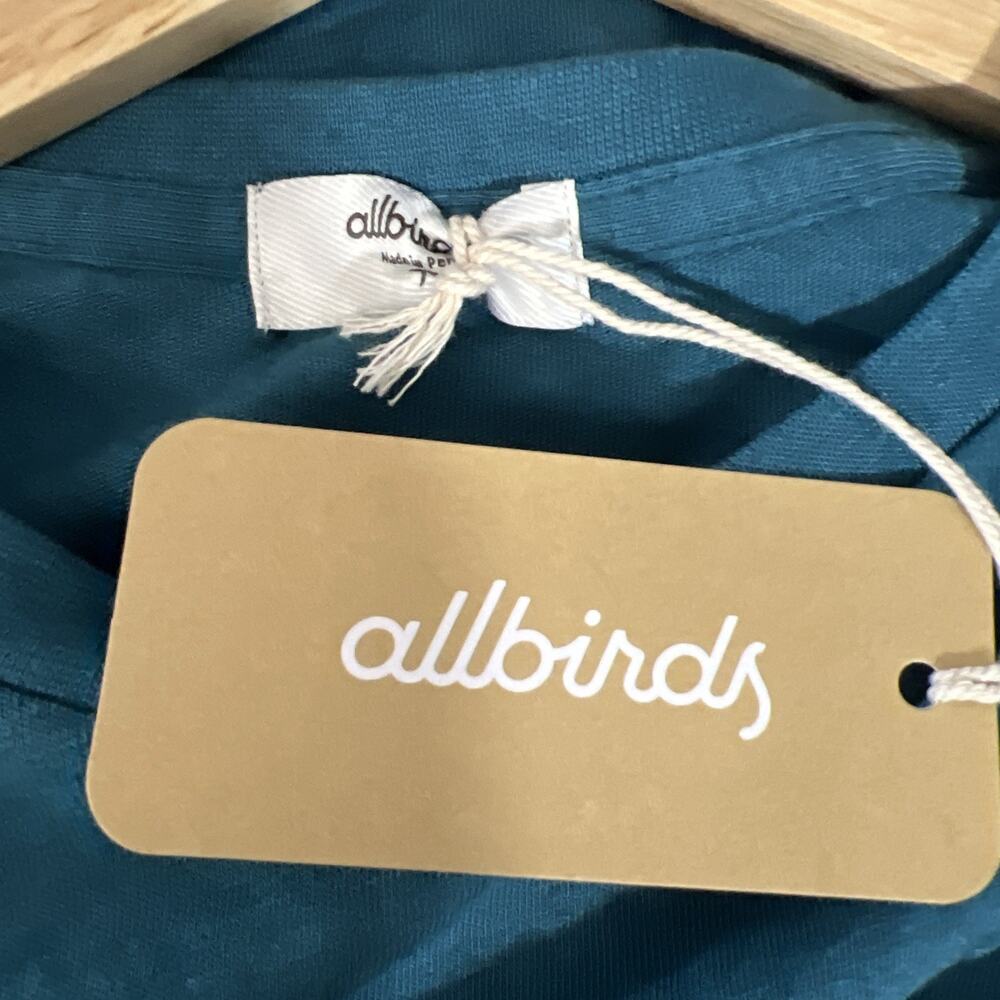 Allbirds Womens XS Anytime Long Sleeve Tee Pullover T-Shirt Teal Blue Soft Top - Picture 6 of 11